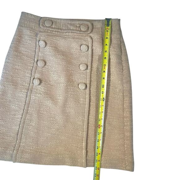 Milly of New York Textured Beige Skirt Size 8 Button Detail Lined Retail $285 - Picture 4 of 8